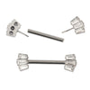 Modern Titanium Threadless Nipple Ring with 5 CNC-Set CZ