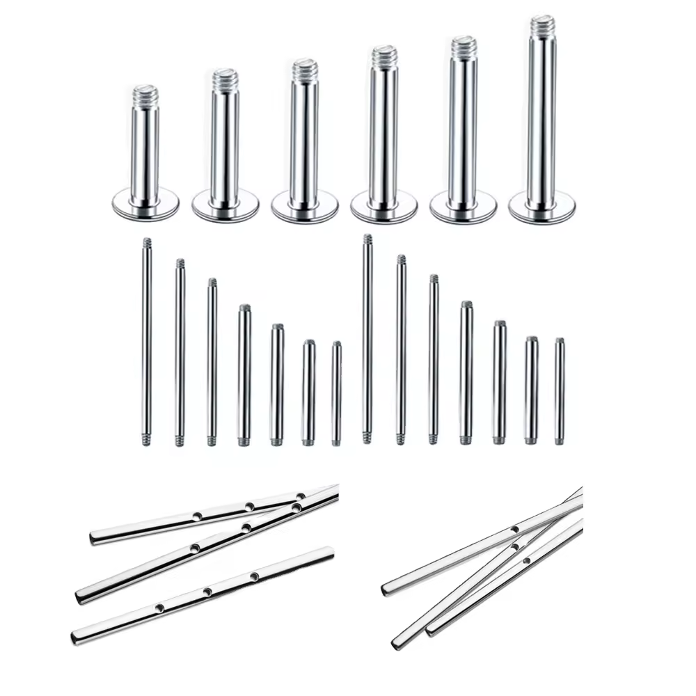 ASTM F136 Titanium Labret Studs – Internally Threaded Piercing Jewelry for Nose, Lip, Eyebrow