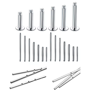 ASTM F136 Titanium Labret Studs – Internally Threaded Piercing Jewelry for Nose, Lip, Eyebrow