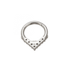 316L Stainless Steel 7 CZ Blaze Set With Clustered Tribal Beads Around Segment Ring