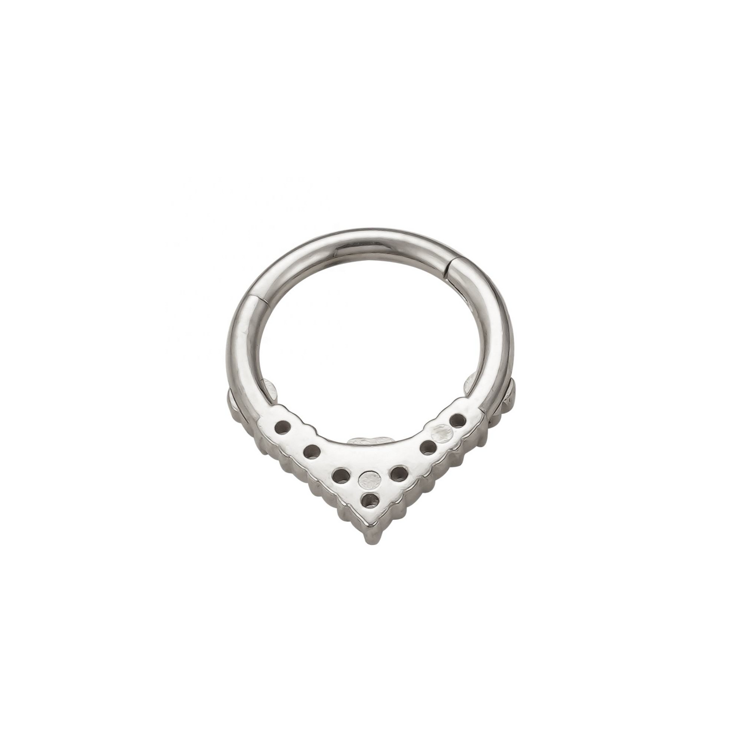 316L Stainless Steel 7 CZ Blaze Set With Clustered Tribal Beads Around Segment Ring