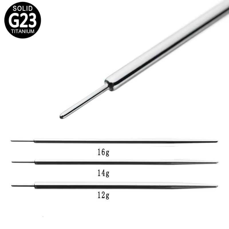 ASTM F136 Titanium High Polished PreSterile Push In Piercing Needles