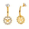 F136 Titanium Star Dangle Belly Ring with CZ Circle – Internally Threaded