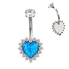 Heart CZ Flower Belly Button Ring – Sexy Sparkly Navel Piercing Jewelry