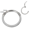 Wholesale Implant Grade Titanium 16G Segment Ring – 3 Side CZ Paved Clicker with 20G Pin for Helix, Nose & Ear Piercing