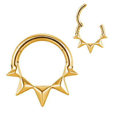 Top Selling 14K Gold Segment Clicker Ring – Hinged Nose Hoop & Cartilage Earring for Body Piercing Jewelry