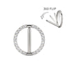 Sexy CZ Segment Nipple Ring–Implant Grade G23 Titanium Fashion Body Jewelry