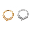 316L Stainless Steel Helix Earring – Oval Segment Ring with 5 CZ Blaze Set Stones
