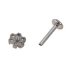 316L Surgical Steel Internally Threaded CZ Flower Labret Stud – Lip & Helix Piercing Jewelry