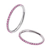 Titanium CZ Stone Hinged Clicker Hoop