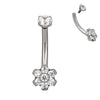 F136 Titanium CZ Curved Eyebrow Ring – Internally Threaded Piercing Jewelry