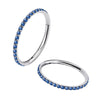 Titanium CZ Stone Hinged Clicker Hoop