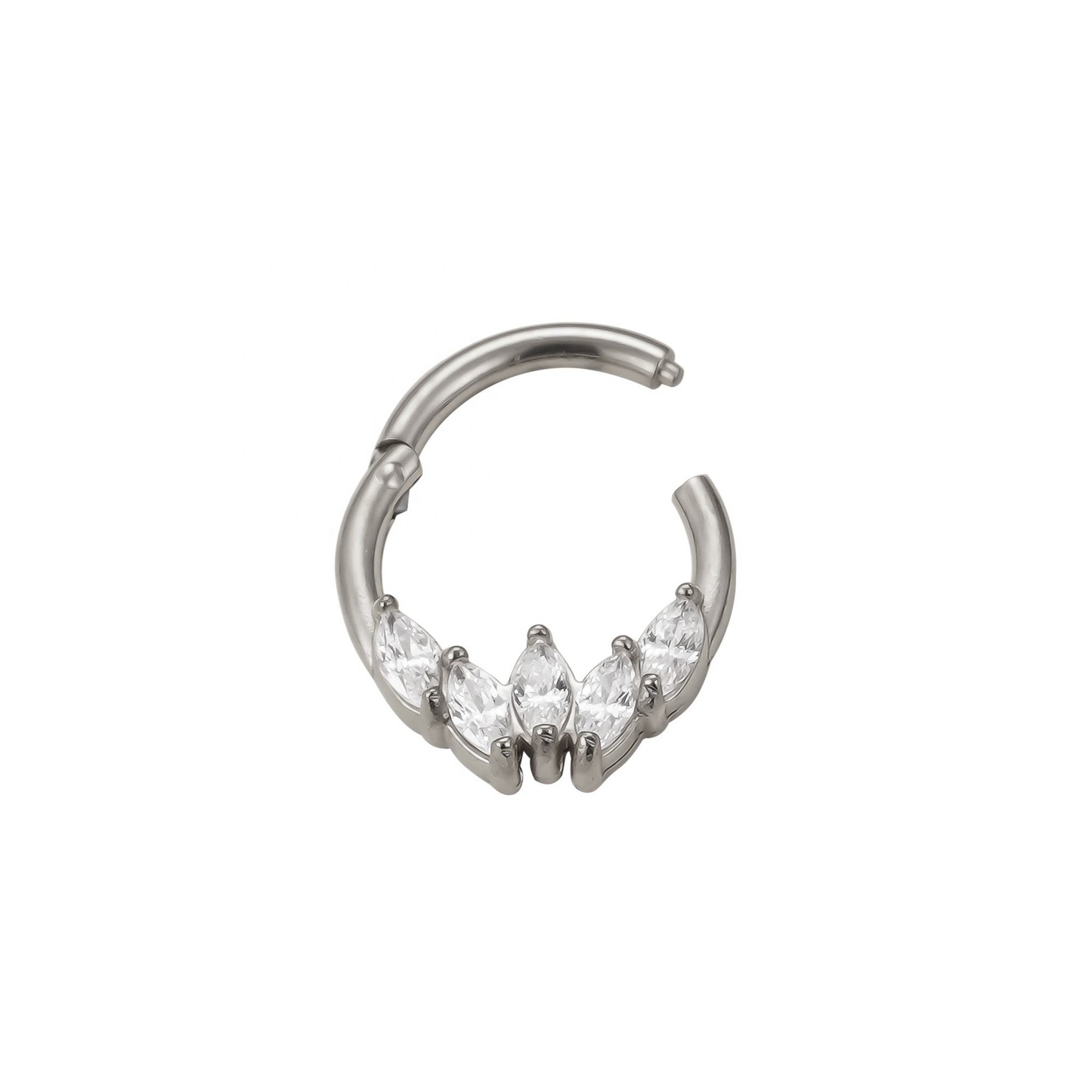 316L Stainless Steel Helix Earring | 5 Marquise CZ Blaze Segment Ring | Cartilage Piercing Jewelry