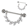 CZ Dangle Nipple Ring – ASTM F136 Titanium Barbell Piercing Jewelry