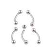 Unisex Simple Style Titanium Curved Barbell – High Grade CZ Piercing Ring