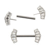 Modern Titanium Threadless Nipple Ring with 5 CNC-Set CZ