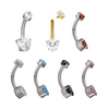 F-136 Titanium Prong Set Heart Zircon Belly Button Navel Rings