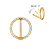 Sexy CZ Segment Nipple Ring–Implant Grade G23 Titanium Fashion Body Jewelry