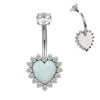 Heart CZ Flower Belly Button Ring – Sexy Sparkly Navel Piercing Jewelry