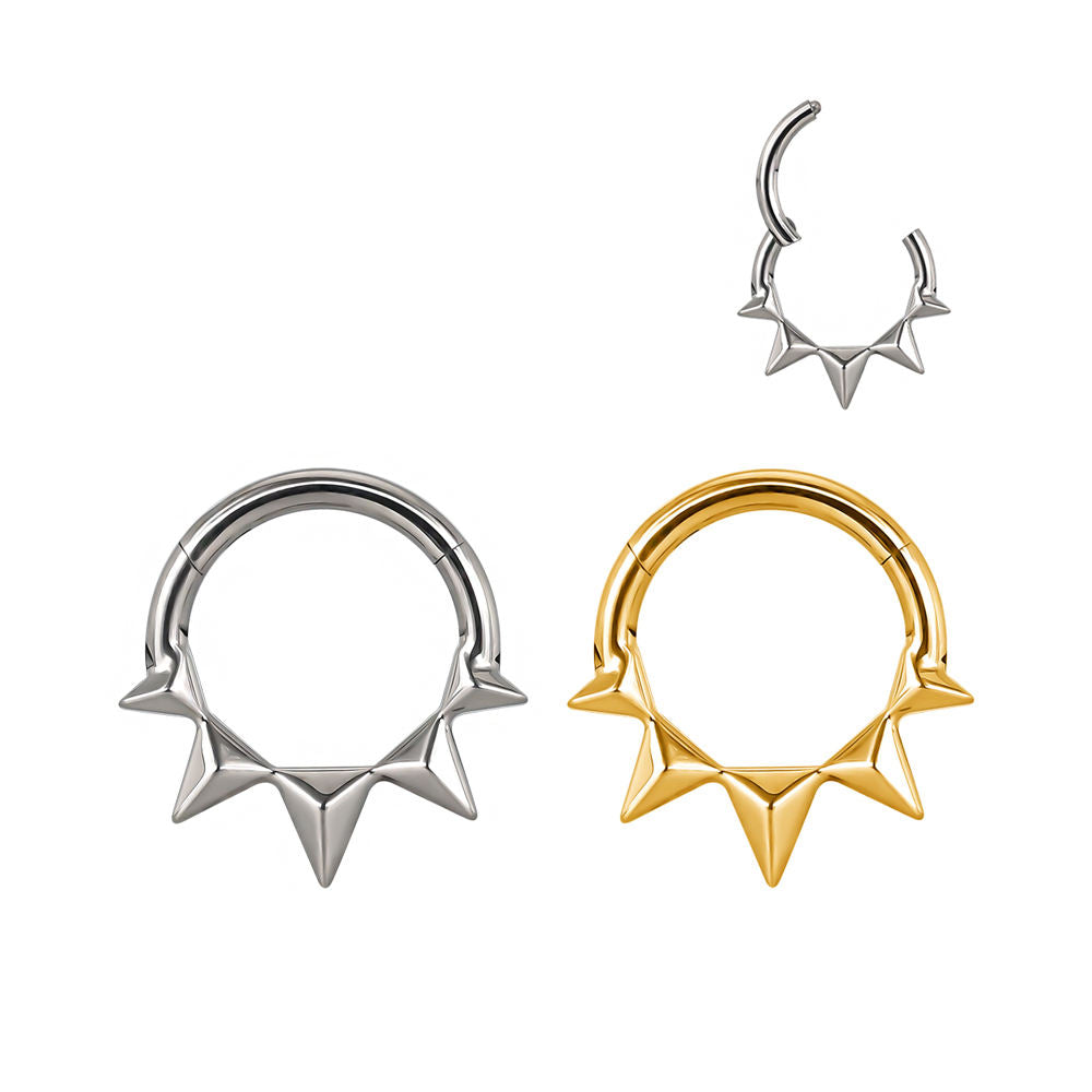Top Selling 14K Gold Segment Clicker Ring – Hinged Nose Hoop & Cartilage Earring for Body Piercing Jewelry