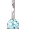 Titanium Belly Button Ring with Prong-Set CZ – Hypoallergenic Navel Jewelry