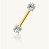 Prong Set CZ Barbell – ASTM F136 Titanium Body Jewelry for Piercings