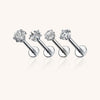 316L Stainless Steel Fashion Labret & Nose Rings – CZ Round, Star, Square, Heart & Triangle Designs