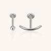 316L Stainless Steel Internally Threaded Curved Labret Barbell for Helix, Lip, Nose Piercing