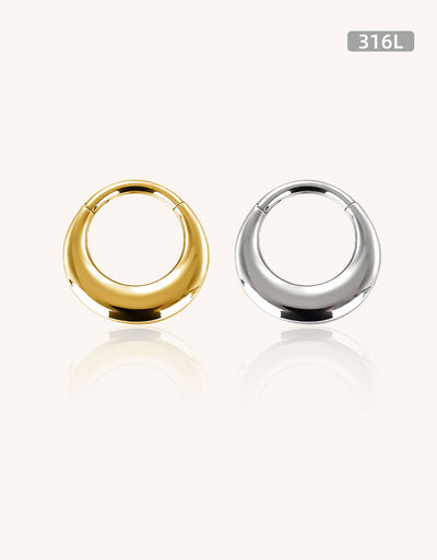 316L Surgical Steel Hollow-Out Clicker Hoop – Nose, Cartilage & Body Piercing Ring