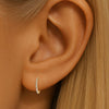 316L Stainless Steel Half Circle CZ Blaze Hoop – Bendable Segment Piercing Ring for Ear
