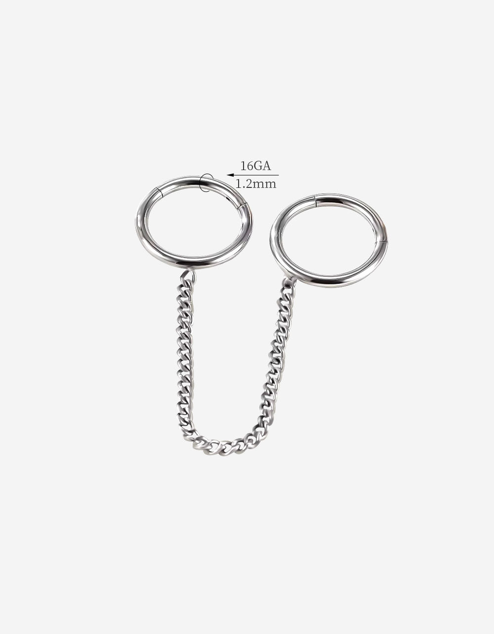 316L Stainless Steel Hoop Circle Rings with Zircon – Nose, Earring & Nipple Body Jewelry Set