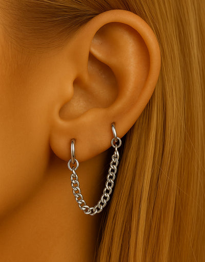 316L Stainless Steel Hoop Circle Rings with Zircon – Nose, Earring & Nipple Body Jewelry Set