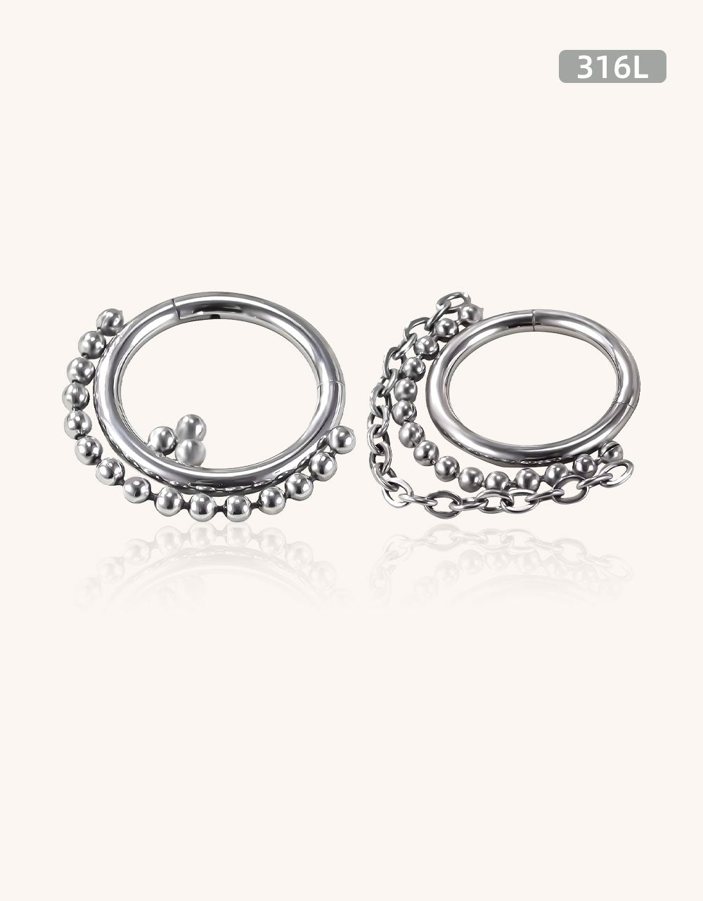 316L Stainless Steel Hinged Clicker Hoop – Cartilage & Body Piercing Jewelry