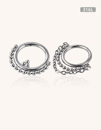 316L Stainless Steel Hinged Clicker Hoop – Cartilage & Body Piercing Jewelry