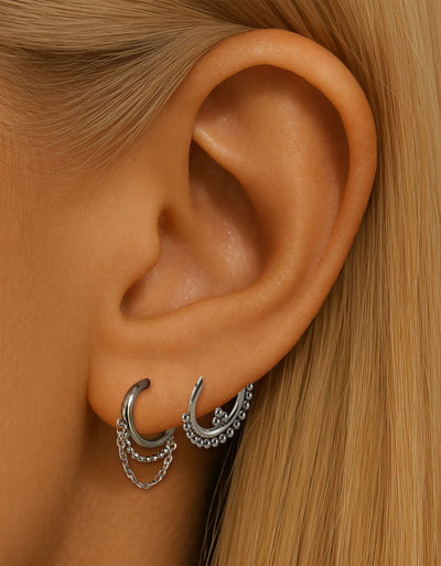 316L Stainless Steel Hinged Clicker Hoop – Cartilage & Body Piercing Jewelry