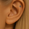316L Surgical Steel Internally Threaded CZ Flower Labret Stud – Lip & Helix Piercing Jewelry