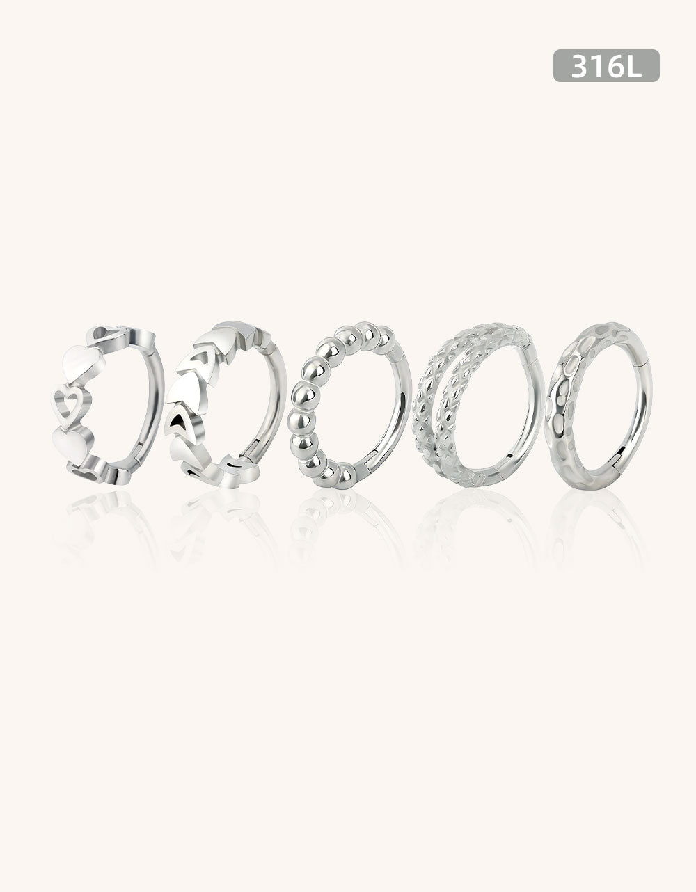 Wholesale 316L Stainless Steel Segment Rings | Fashion Nose & Body Piercing Jewelry