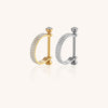 Dazzling Double Row White CZ Nipple Ring – Hypoallergenic Body Jewelry