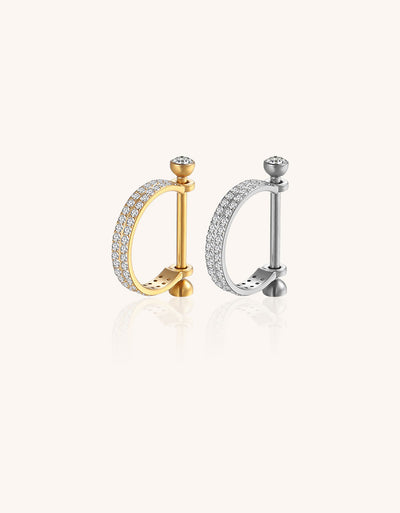 Dazzling Double Row White CZ Nipple Ring – Hypoallergenic Body Jewelry
