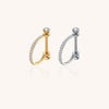 D-Shaped Single Row White CZ Hypoallergenic Nipple Ring
