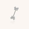 Titanium Dangle Chain Nipple Barbell with CZ Ends – ASTM F136