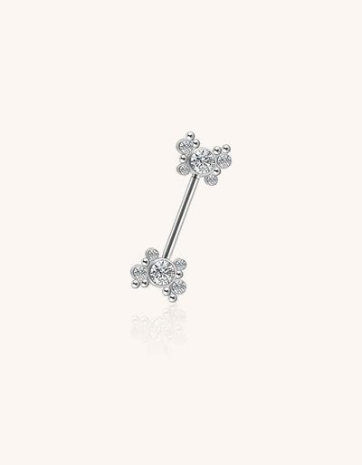 Titanium Dangle Chain Nipple Barbell with CZ Ends – ASTM F136