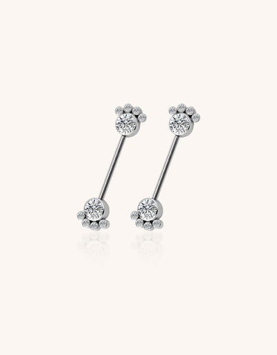 Titanium 5 CZ Push-In Barbell – ASTM F136 Nipple & Navel Piercing Jewelry