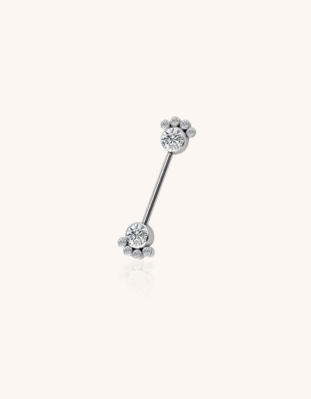 Titanium 5 CZ Push-In Barbell – ASTM F136 Nipple & Navel Piercing Jewelry