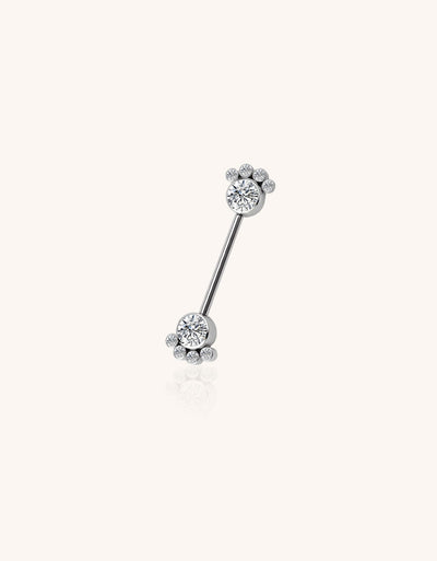 Titanium 5 CZ Push-In Barbell – ASTM F136 Nipple & Navel Piercing Jewelry