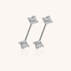 Double CZ Nipple Barbell with Chain – Hypoallergenic Titanium