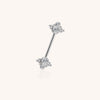Double CZ Nipple Barbell with Chain – Hypoallergenic Titanium