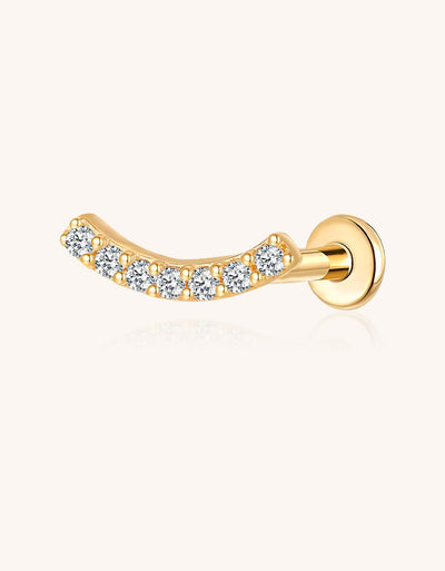 Titanium Geometric Labret Stud with Lab-Grown Diamond