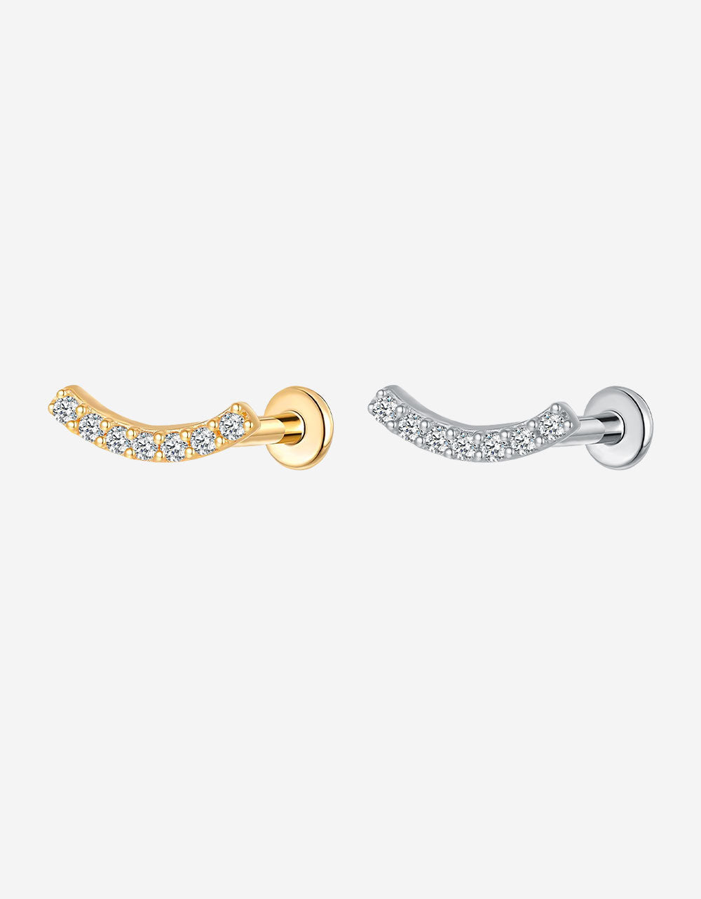 Titanium Geometric Labret Stud with Lab-Grown Diamond