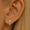 Titanium Labret Stud – 2 Marquise Lab-Grown Diamonds with Dangle Cup